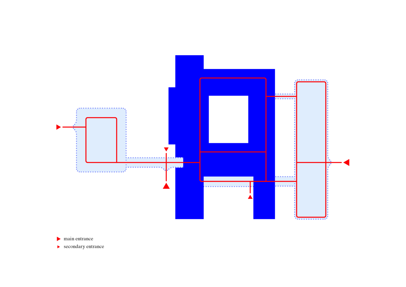 diagram improved accessibility through separate entrances